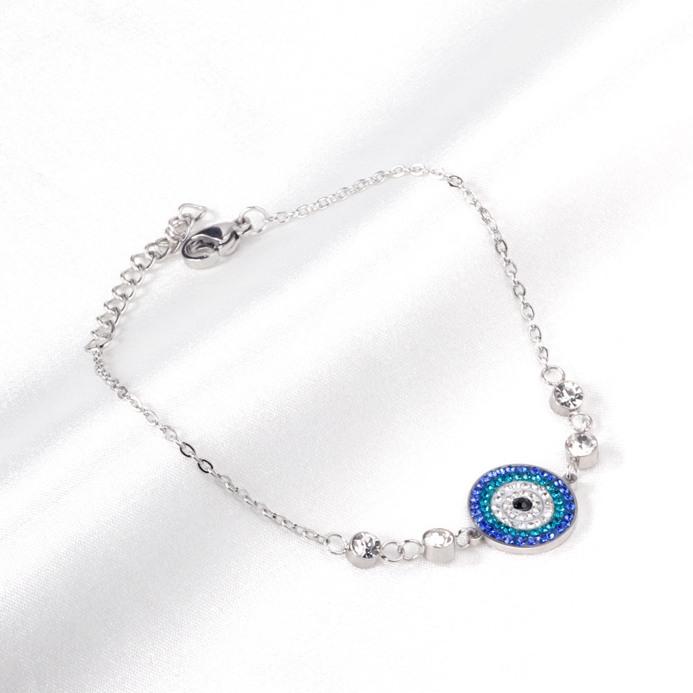 Wholesale Devil's Eye Vintage Stainless Steel Diamond Bracelet